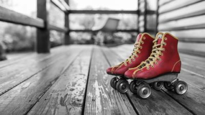 Objects from the past, like old red roller skates, inspire memoir writers to write about their lives. 
